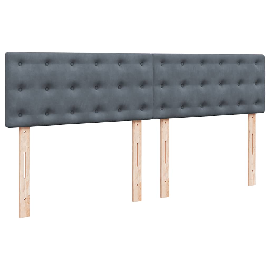 Krevet s oprugama i madracem tamnosivi 200x200 cm baršunasti