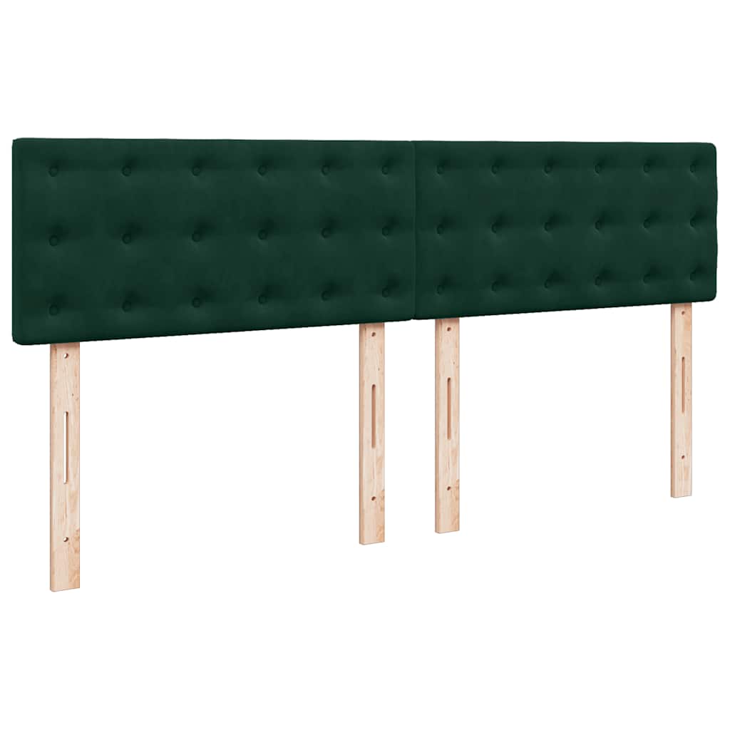 Krevet s oprugama i madracem tamnozeleni 200x200 cm baršunasti