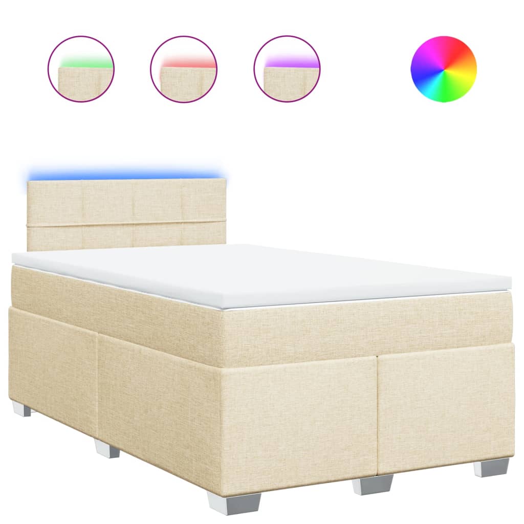 Krevet box spring s madracem krem 120 x 190 cm od tkanine