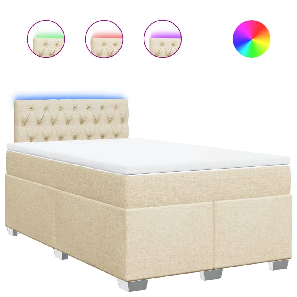 Krevet box spring s madracem krem 120 x 190 cm od tkanine