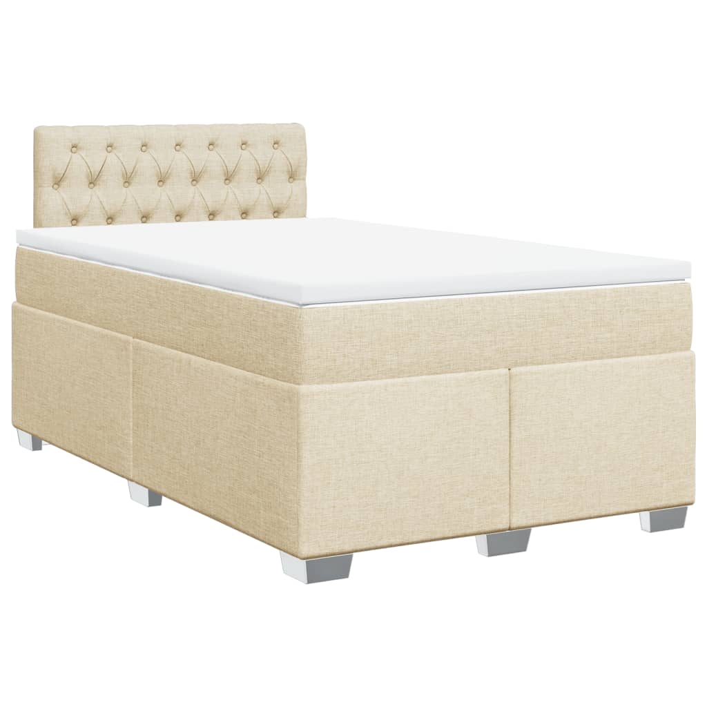 Krevet box spring s madracem krem 120 x 190 cm od tkanine