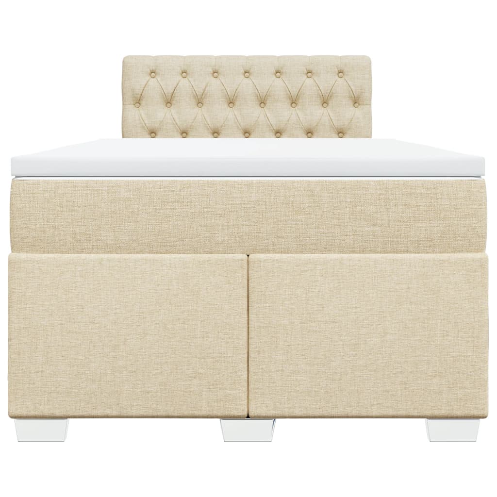 Krevet box spring s madracem krem 120 x 190 cm od tkanine