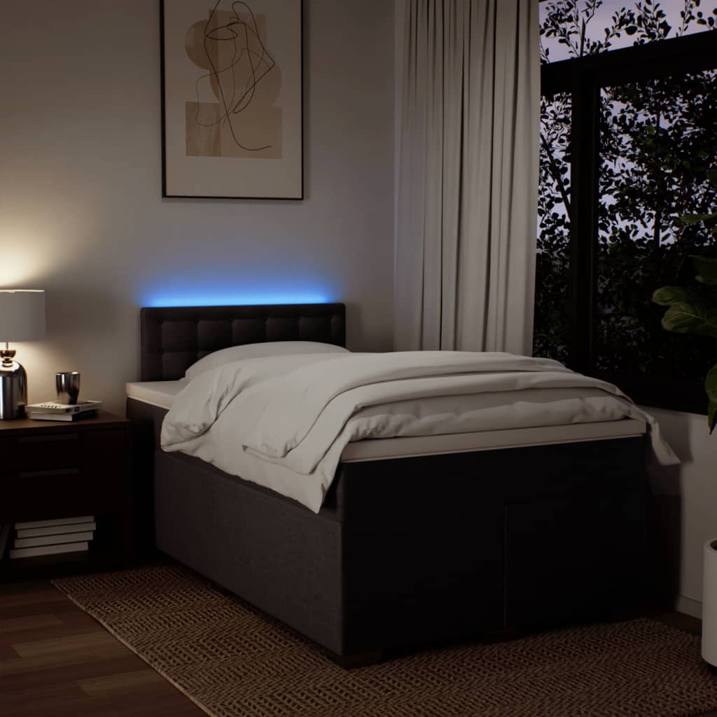 Krevet box spring s madracem tamnosmeđi 120 x 190 cm od tkanine