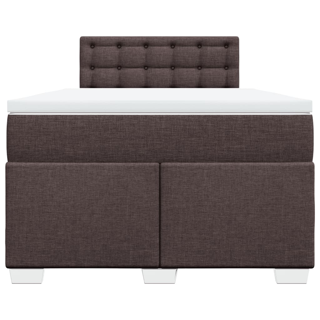 Krevet box spring s madracem tamnosmeđi 120 x 190 cm od tkanine