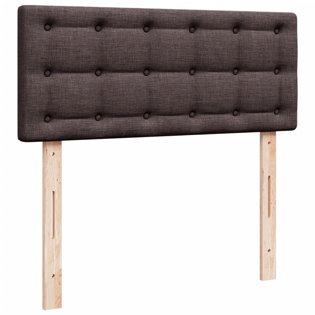 Krevet box spring s madracem tamnosmeđi 120 x 190 cm od tkanine