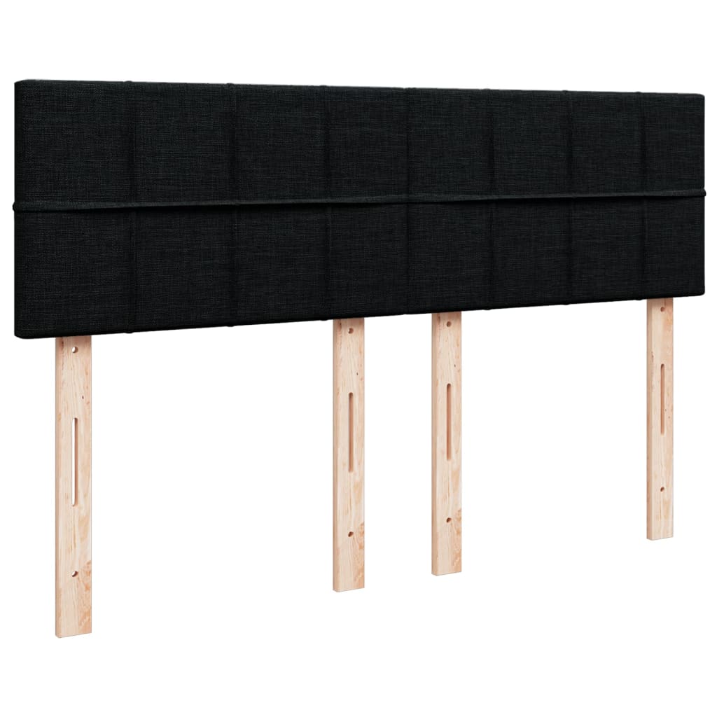 Krevet s oprugama i madracem crni 140x200 cm od tkanine
