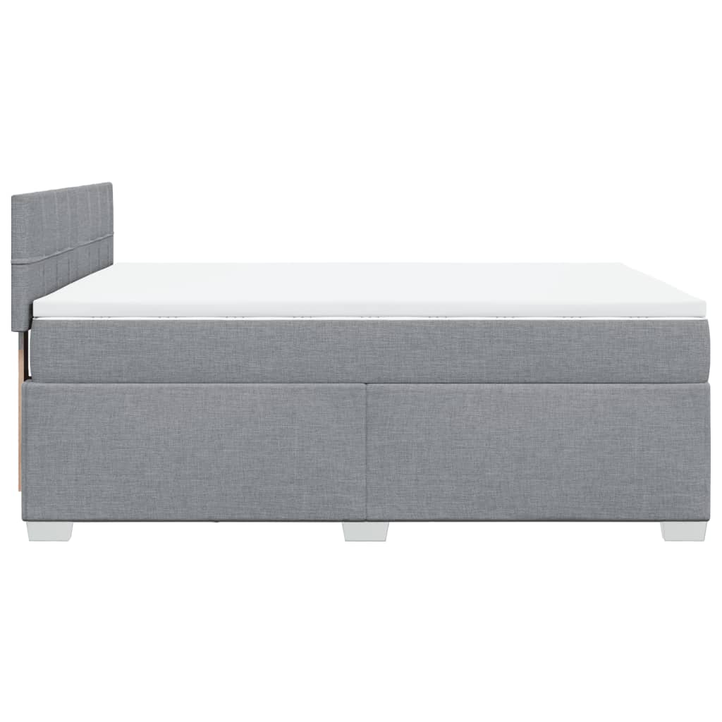 Krevet box spring s madracem svjetlosiva 160x200 cm tkanina