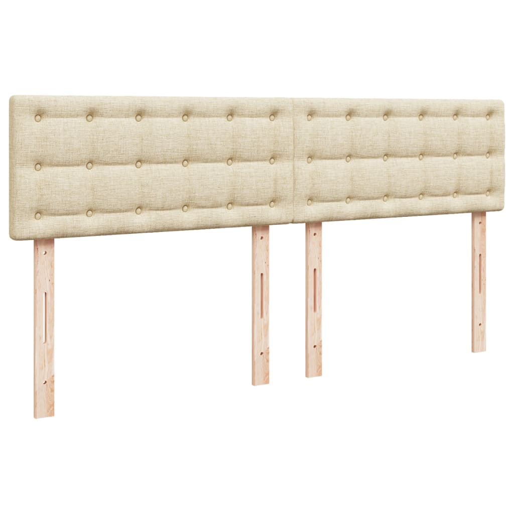 Krevet s oprugama i madracem krem 200 x 200 cm od tkanine
