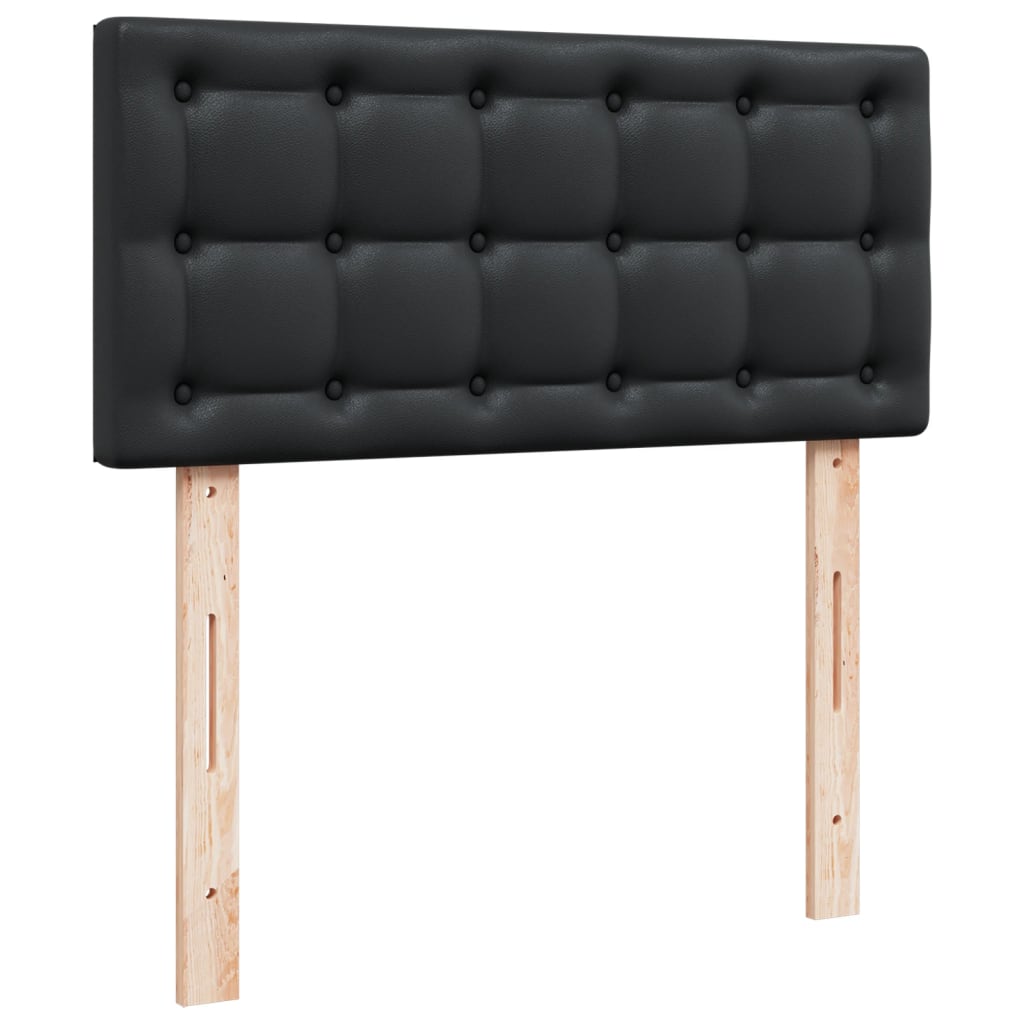 Krevet s oprugama i madracem crni 90x190 cm od umjetne kože