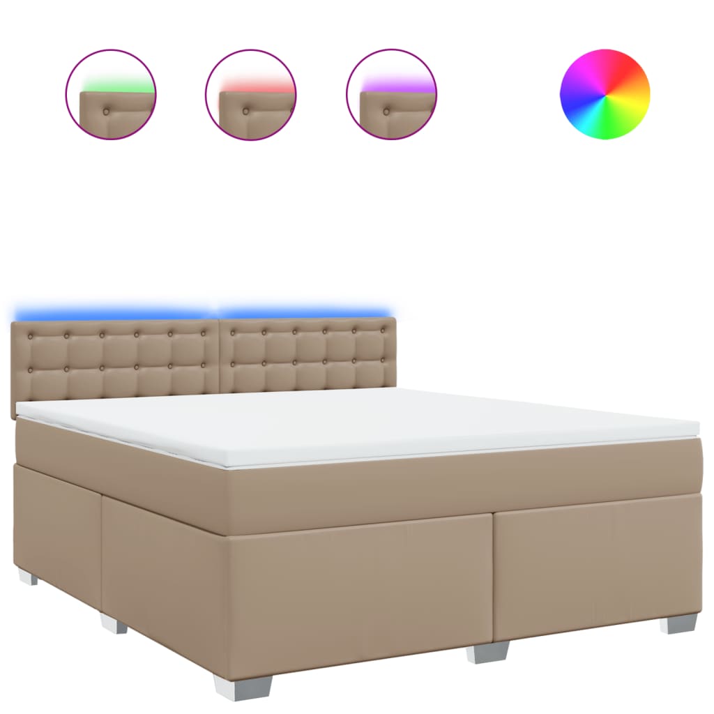 Krevet box spring s madracem cappuccino 180x200 cm umjetna koža