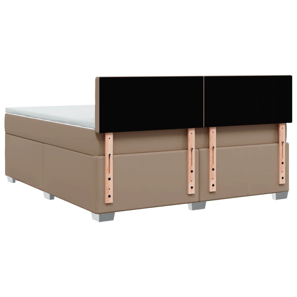 Krevet box spring s madracem cappuccino 180x200 cm umjetna koža