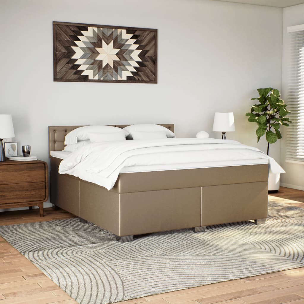 Krevet box spring s madracem cappuccino 180x200 cm umjetna koža