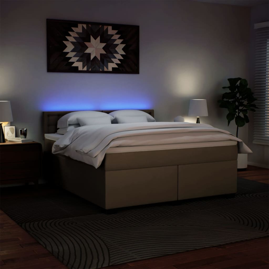 Krevet box spring s madracem cappuccino 180x200 cm umjetna koža