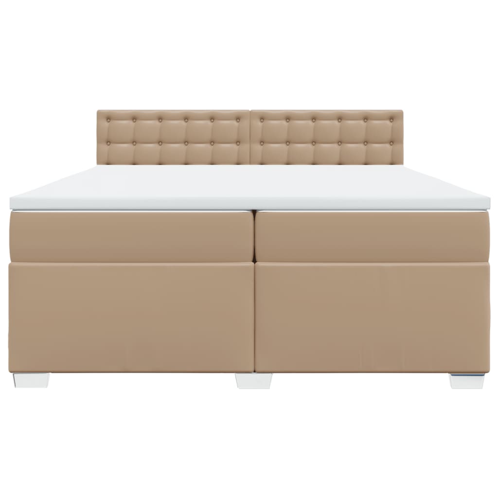 Krevet box spring s madracem cappuccino 200x200cm umjetna koža