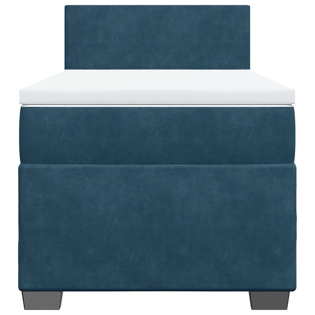 Box spring krevet s madracem plavi 80 x 200 cm baršunasti