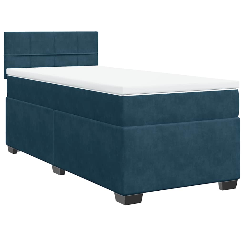 Box spring krevet s madracem plavi 80 x 200 cm baršunasti