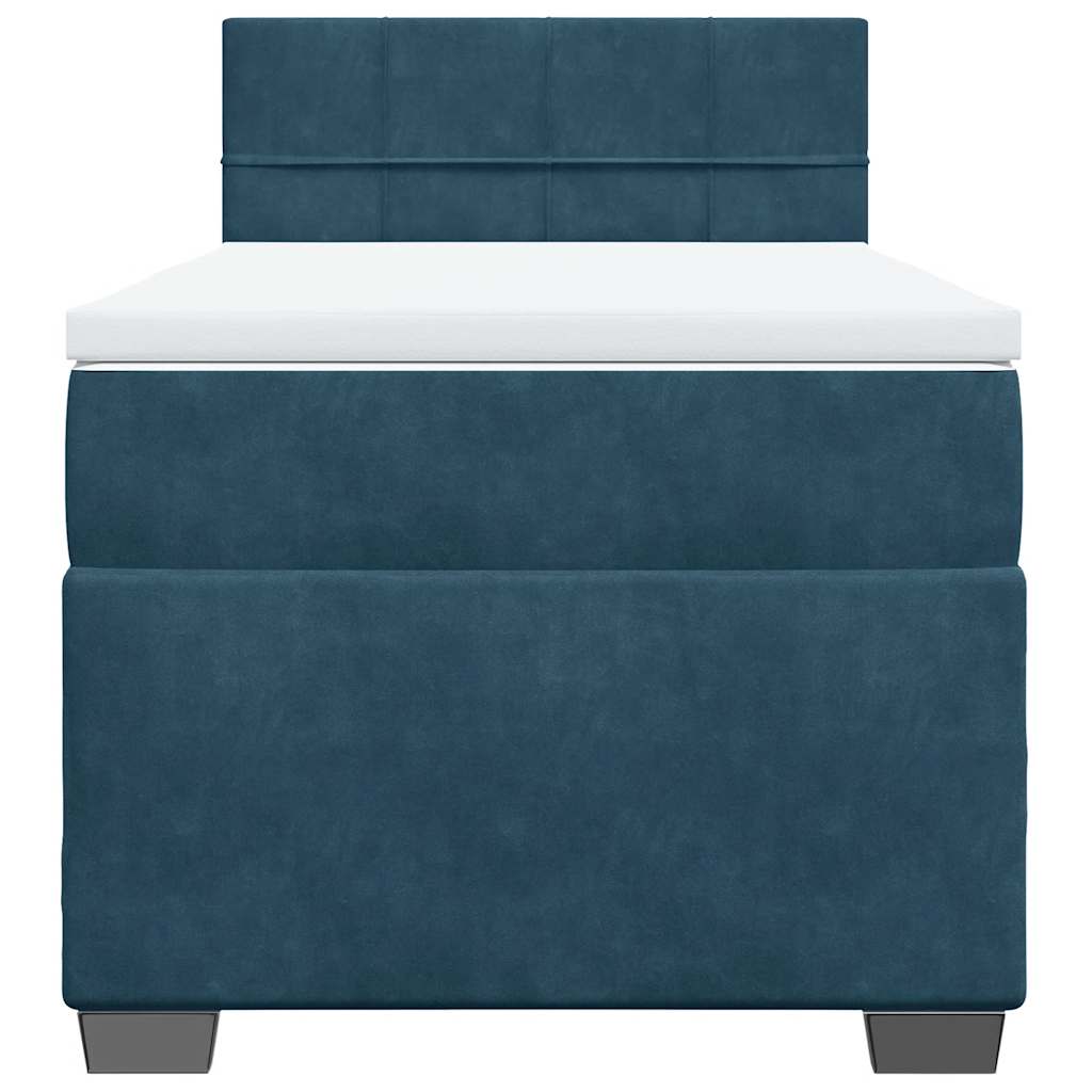 Box spring krevet s madracem plavi 80 x 200 cm baršunasti