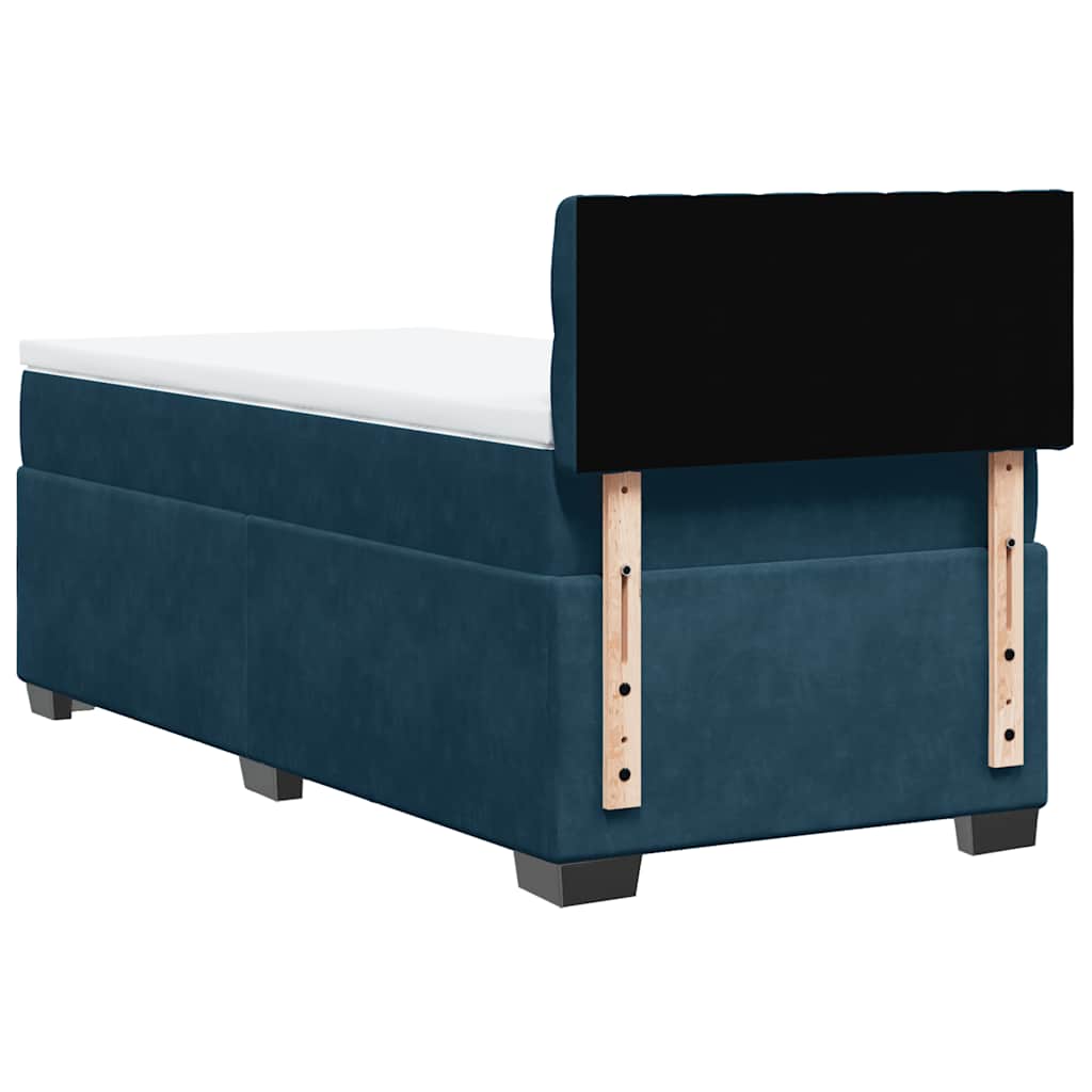 Box spring krevet s madracem plavi 80 x 200 cm baršunasti