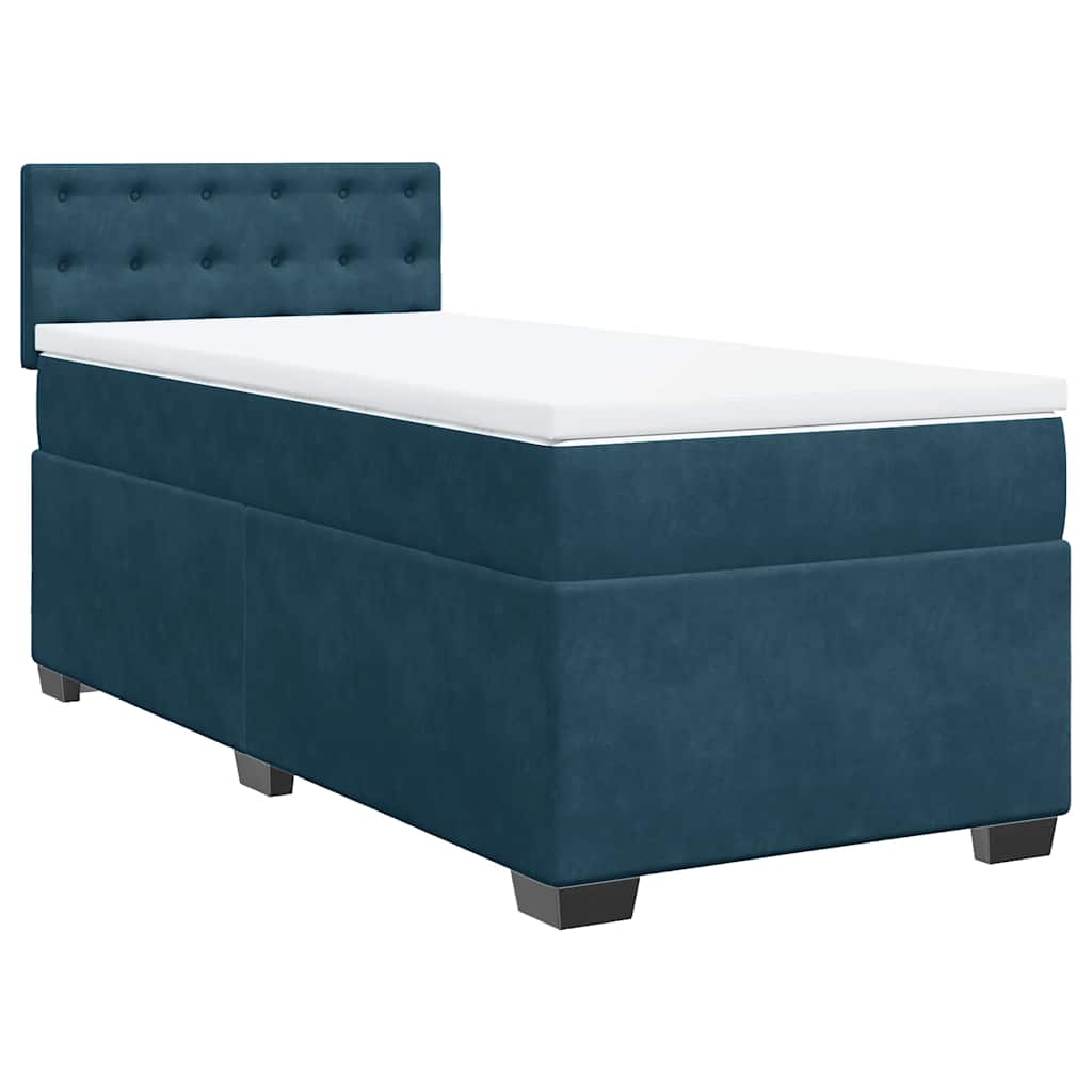 Box spring krevet s madracem plavi 80 x 200 cm baršunasti