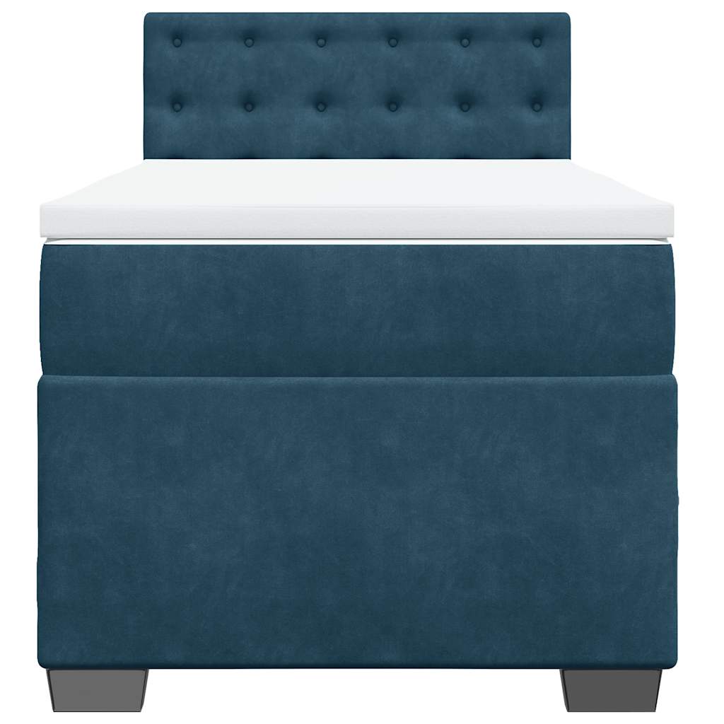 Box spring krevet s madracem plavi 80 x 200 cm baršunasti