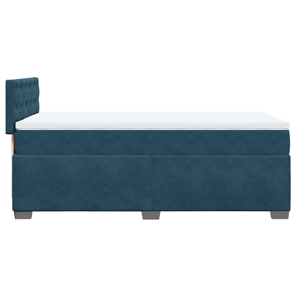 Box spring krevet s madracem plavi 80 x 200 cm baršunasti