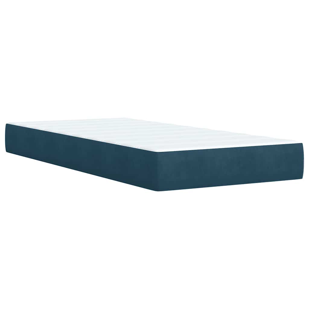 Box spring krevet s madracem plavi 80 x 200 cm baršunasti