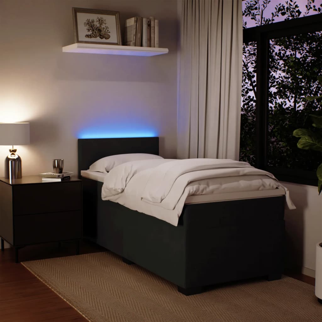 Box spring krevet s madracem crni 90x190 cm baršunasti