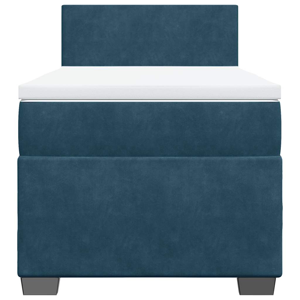 Box spring krevet s madracem plavi 90x190 cm baršunasti
