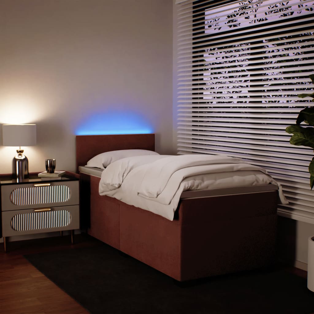 Box spring krevet s madracem ružičasti 90x190 cm baršunasti