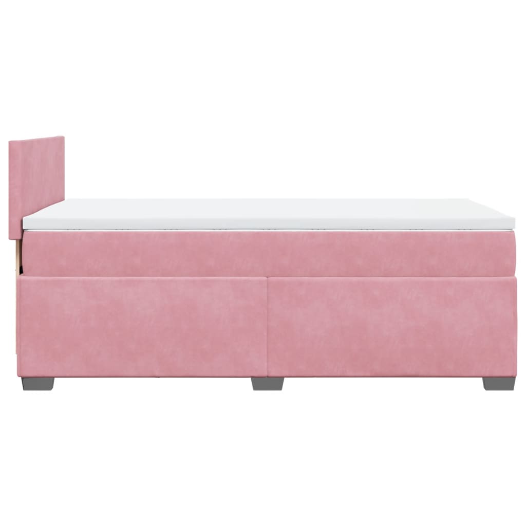 Box spring krevet s madracem ružičasti 90x190 cm baršunasti