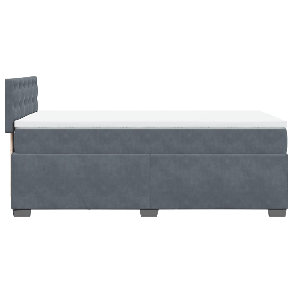 Box spring krevet s madracem tamnosivi 90x190 cm baršunasti