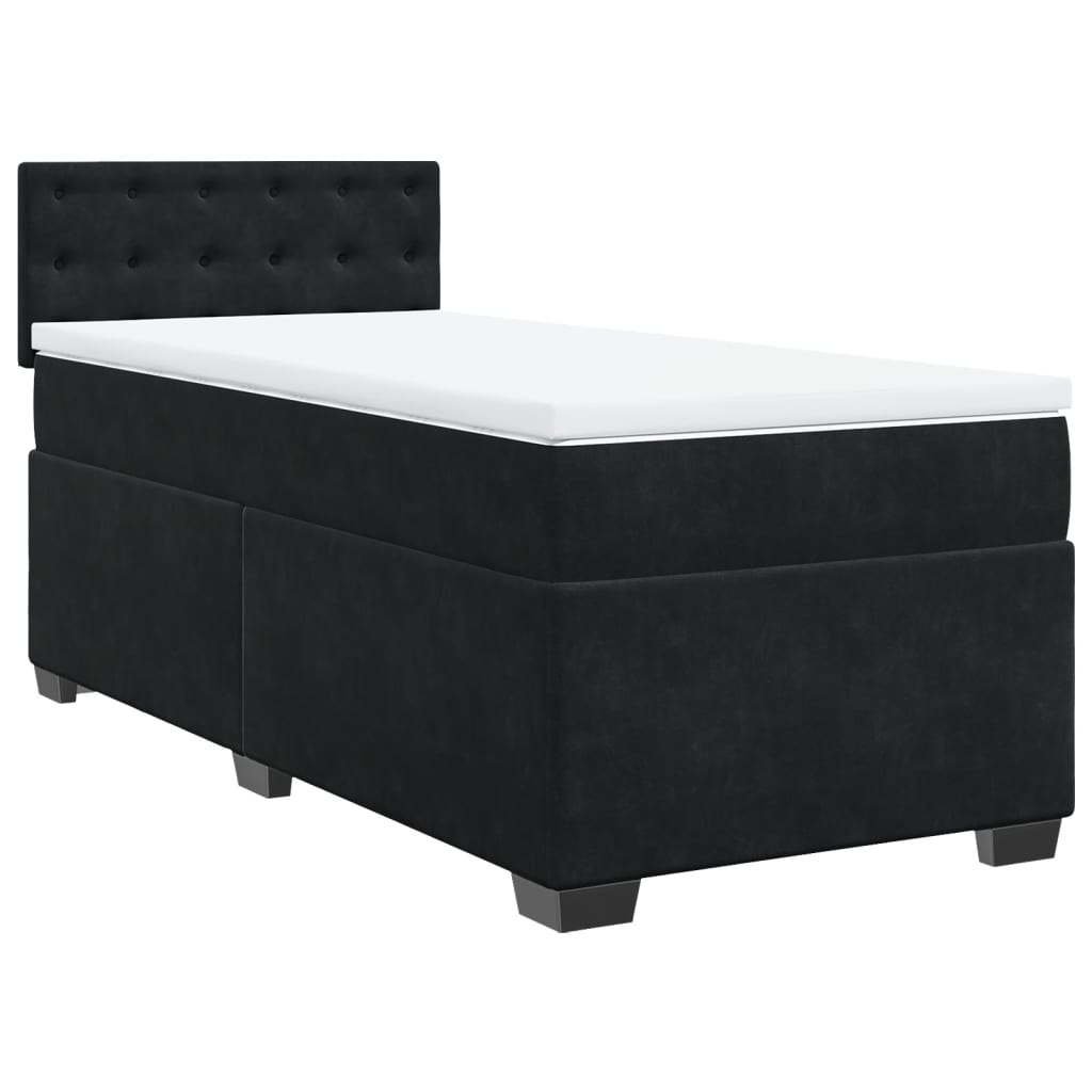 Box spring krevet s madracem crni 90x190 cm baršunasti