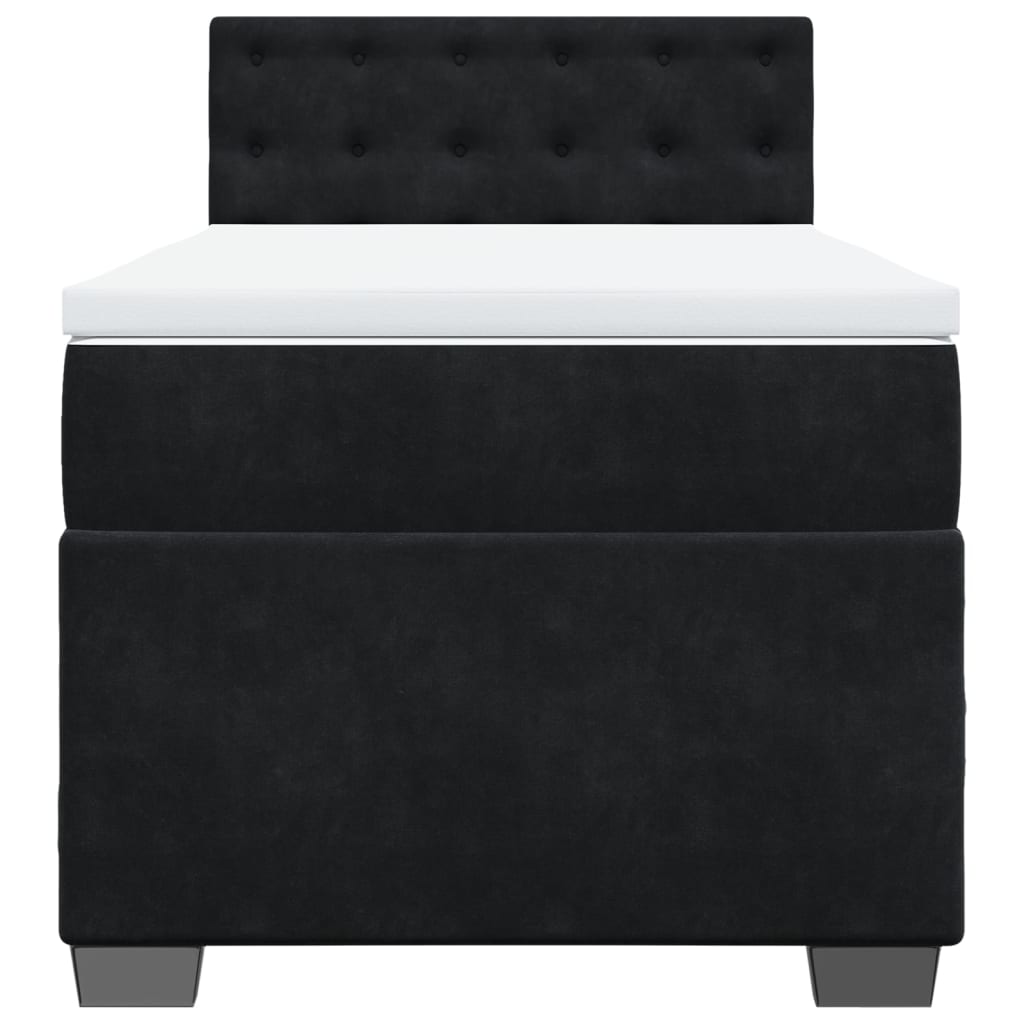 Box spring krevet s madracem crni 90x190 cm baršunasti