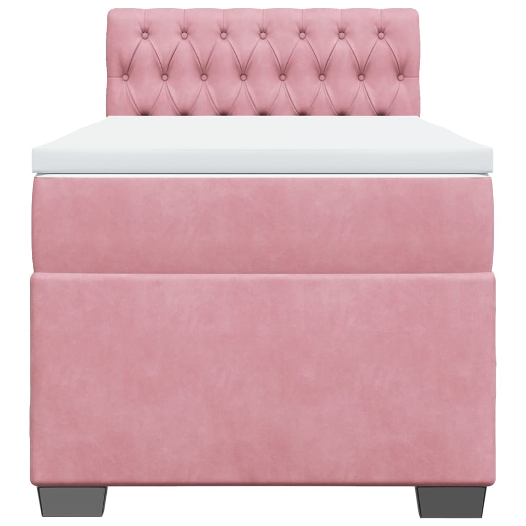 Box spring krevet s madracem ružičasti 90x190 cm baršunasti