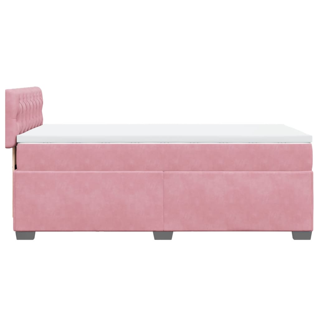 Box spring krevet s madracem ružičasti 90x190 cm baršunasti
