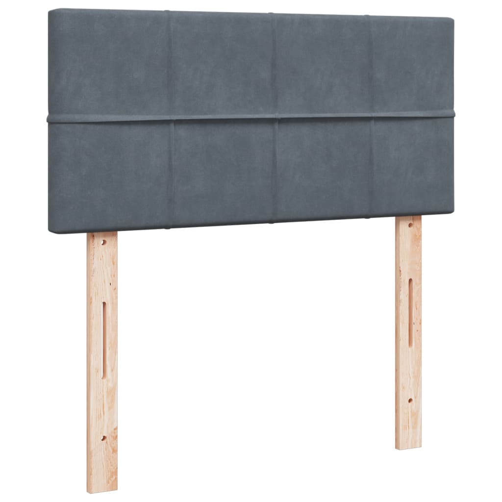 Box spring krevet s madracem tamnosivi 90x190 cm baršunasti