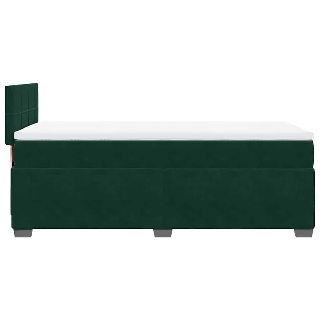 Box spring krevet s madracem tamnozeleni 90x190 cm baršunasti