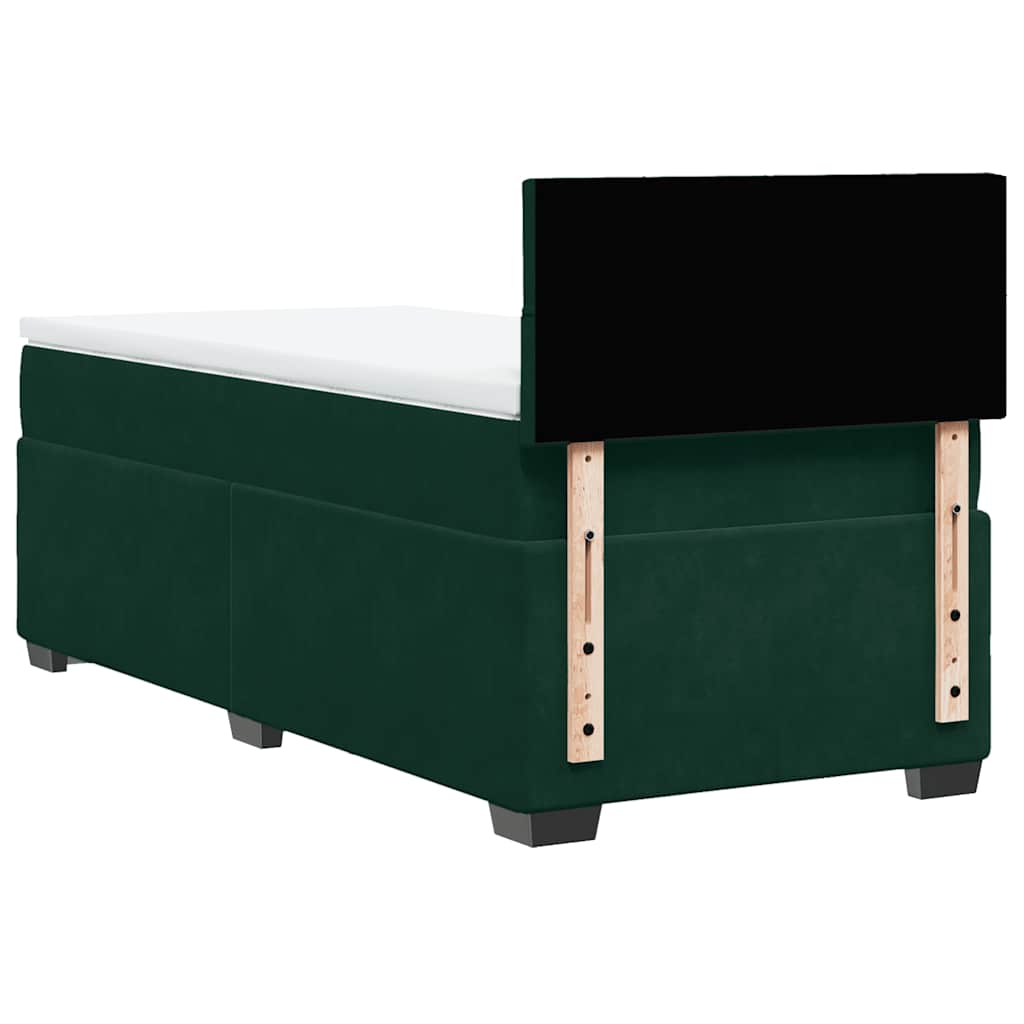 Box spring krevet s madracem tamnozeleni 90x190 cm baršunasti