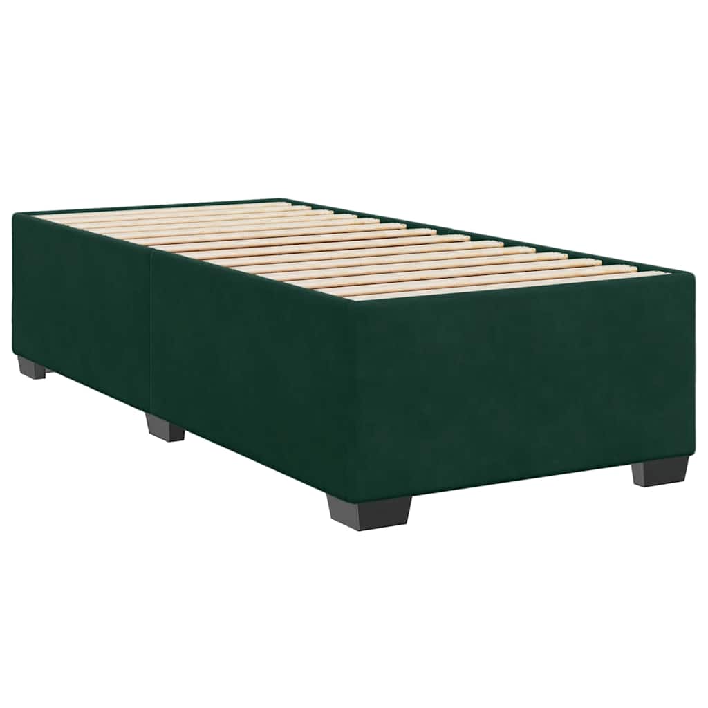 Box spring krevet s madracem tamnozeleni 90x190 cm baršunasti