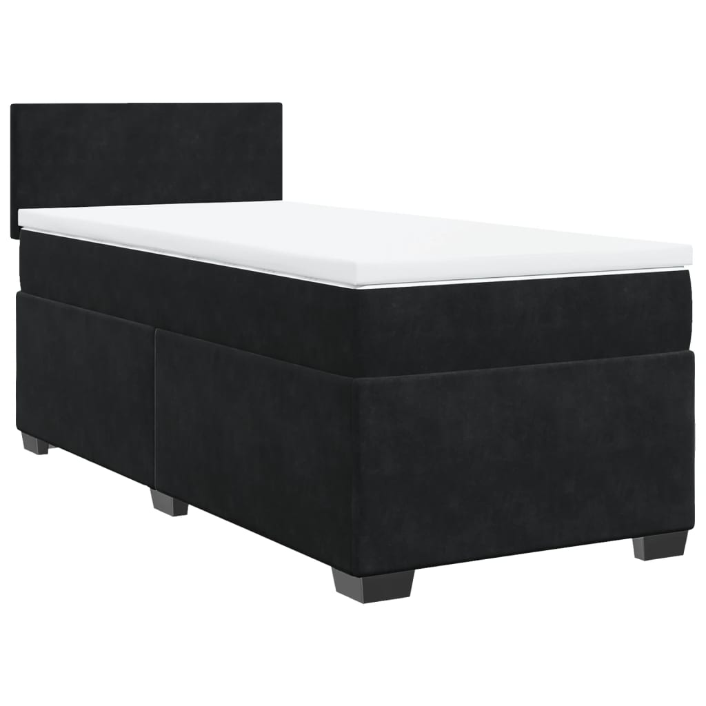 Box spring krevet s madracem crni 90x200 cm baršunasti