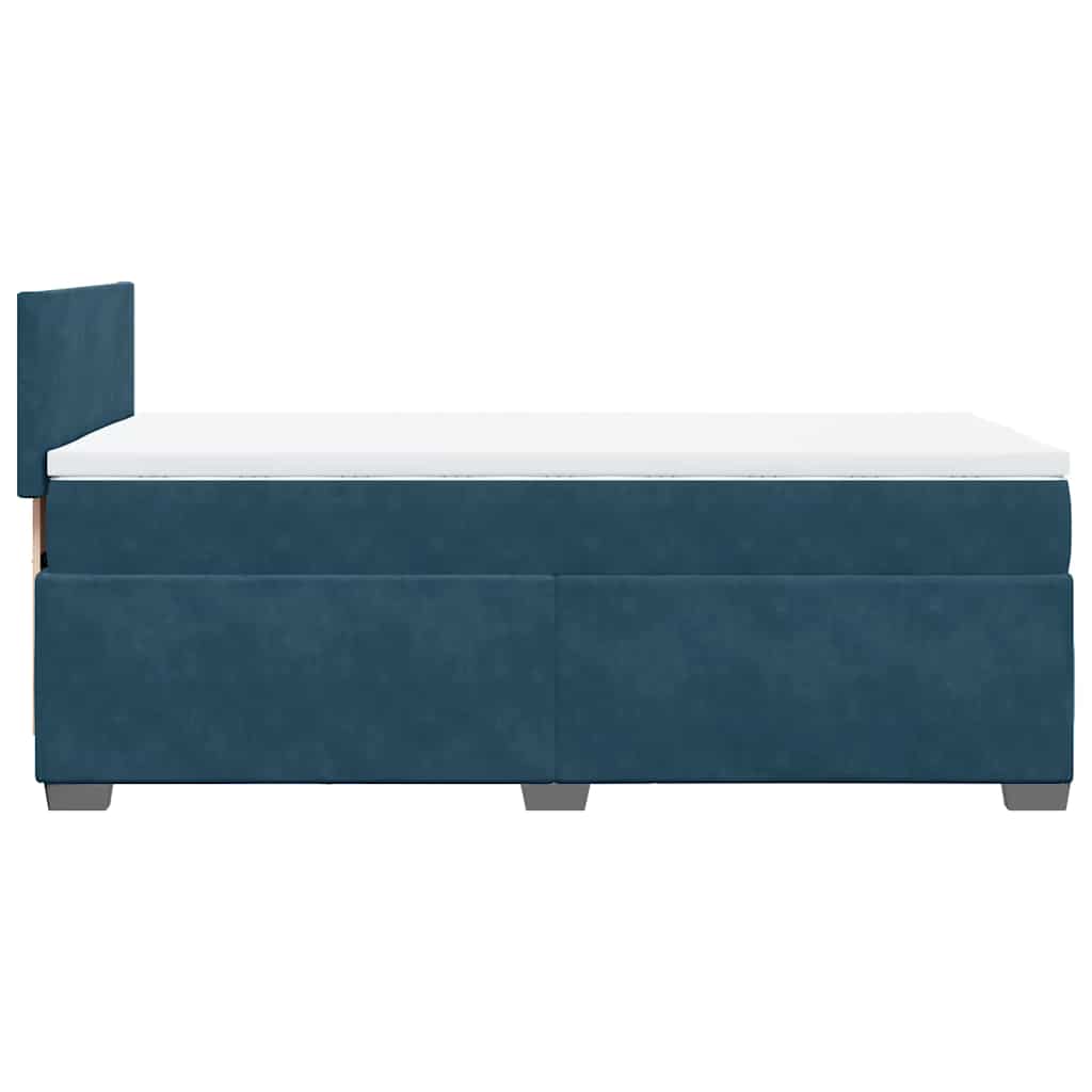 Box spring krevet s madracem plavi 90x200 cm baršunasti