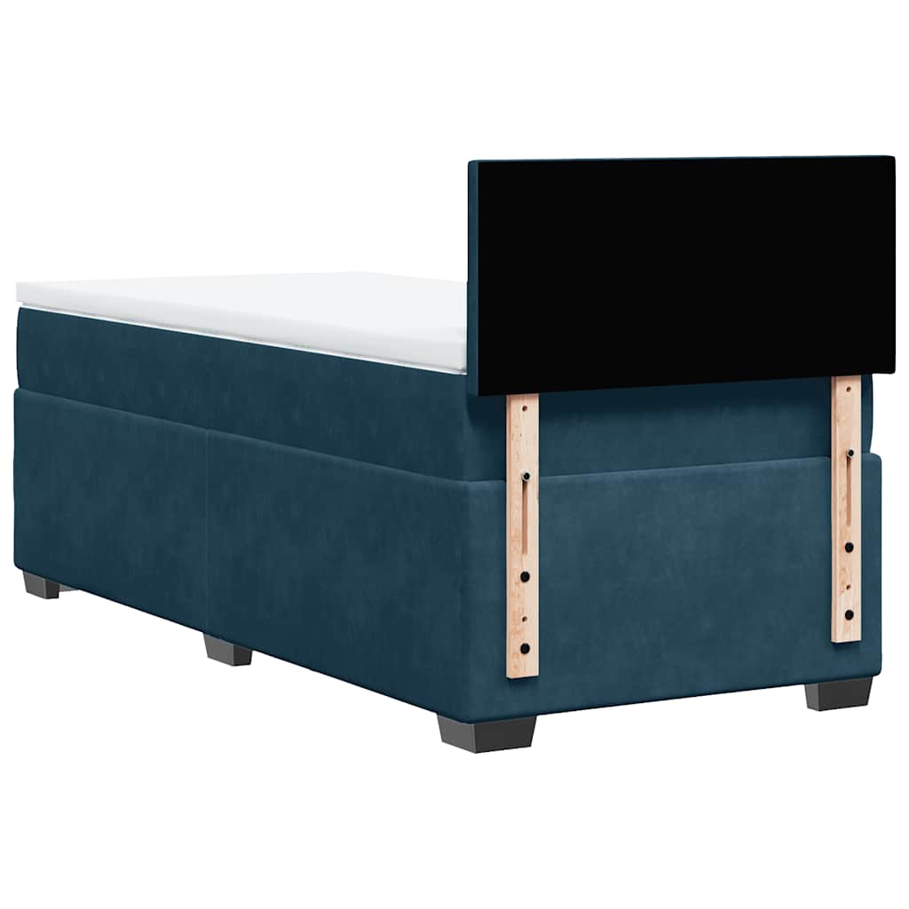 Box spring krevet s madracem plavi 90x200 cm baršunasti