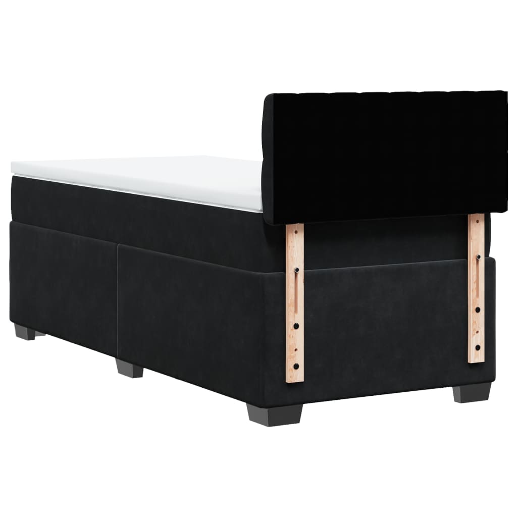 Box spring krevet s madracem crni 90x200 cm baršunasti