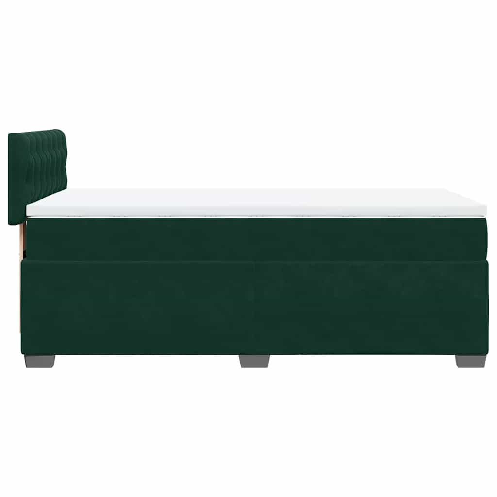 Box spring krevet s madracem tamnozeleni 90x200 cm baršunasti