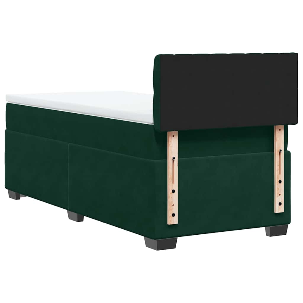 Box spring krevet s madracem tamnozeleni 90x200 cm baršunasti