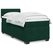 Box spring krevet s madracem tamnozeleni 90x200 cm baršunasti