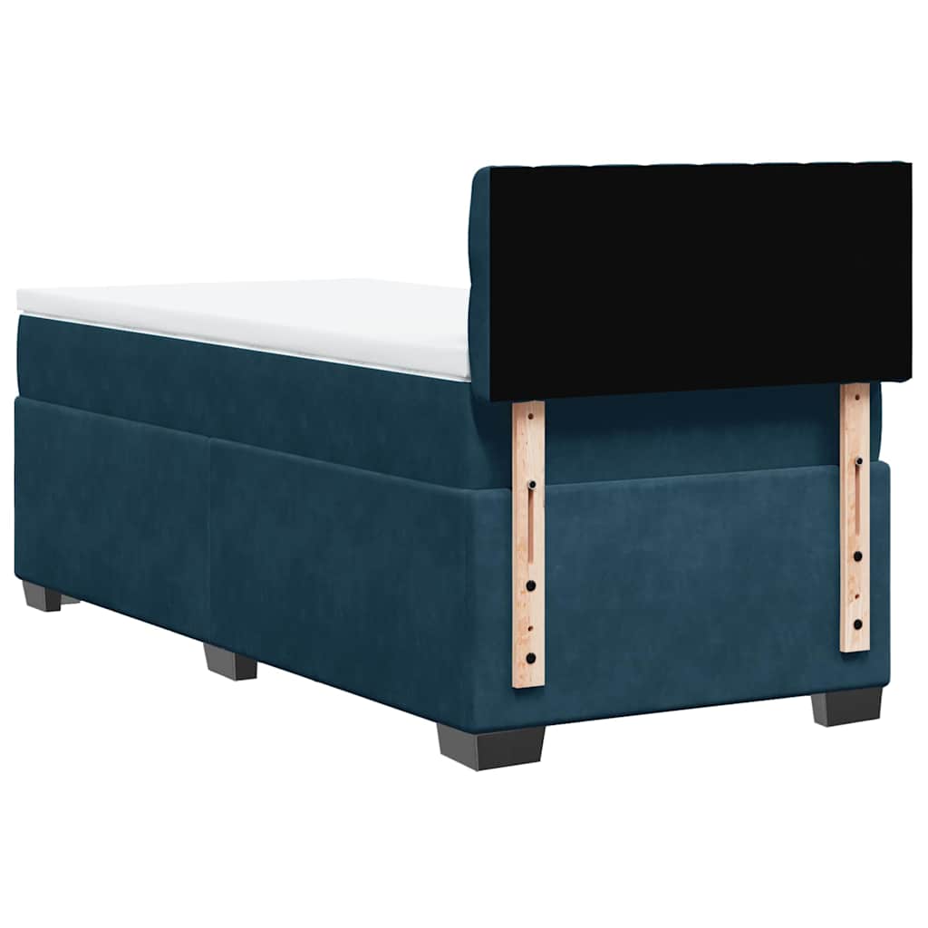 Box spring krevet s madracem plavi 90x200 cm baršunasti