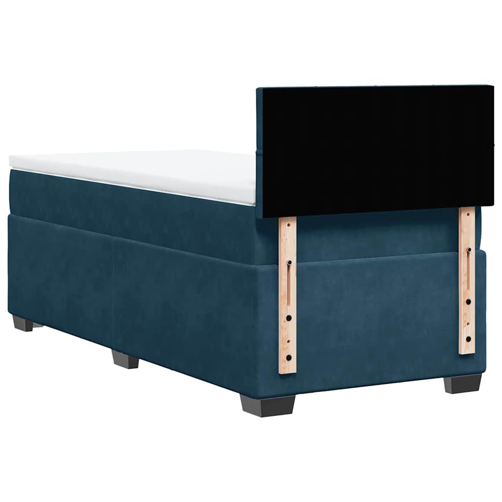 Box spring krevet s madracem plavi 90x200 cm baršunasti