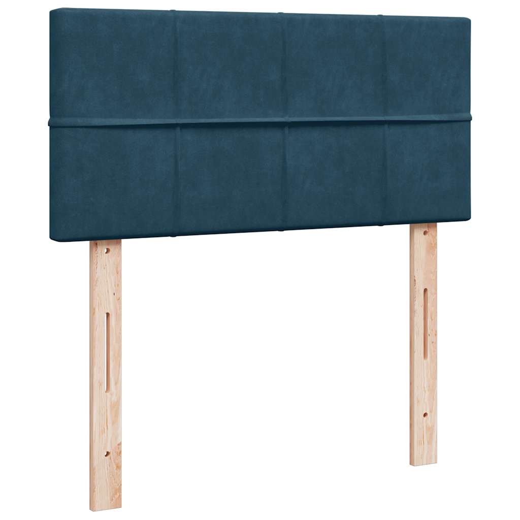 Box spring krevet s madracem plavi 90x200 cm baršunasti