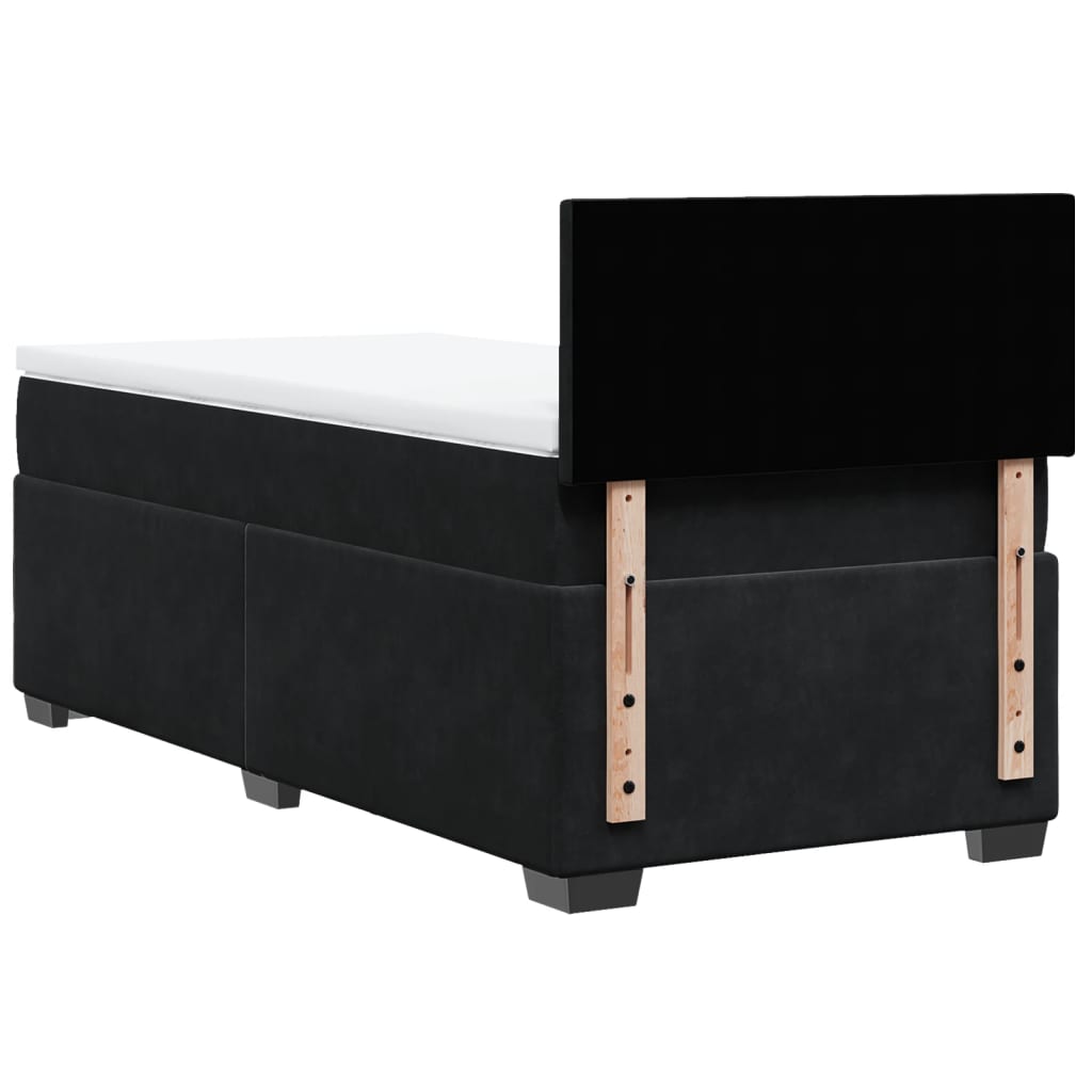 Box spring krevet s madracem crni 100x200 cm baršunasti